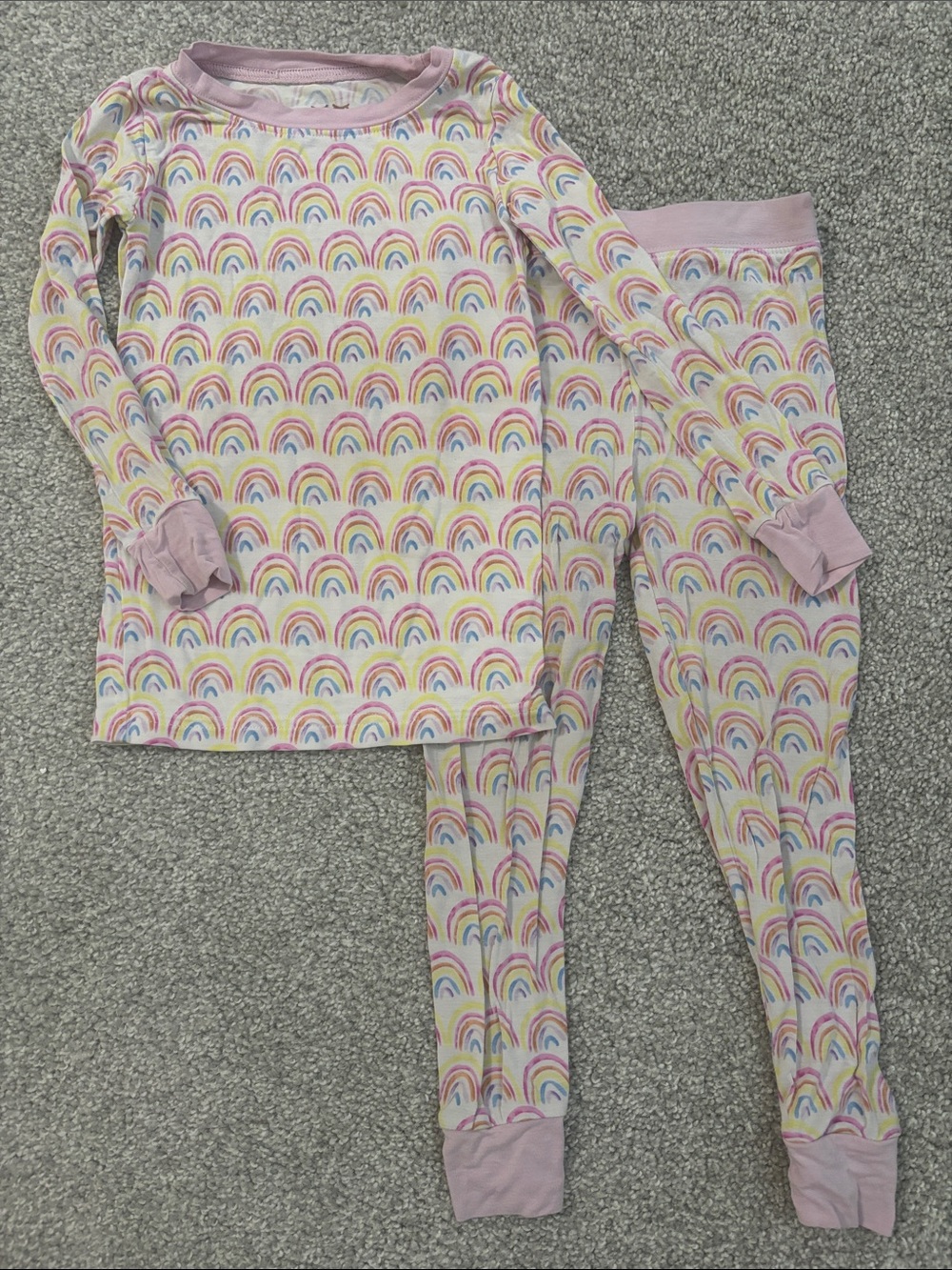 Little Sleepies Pink Rainbow Print Long Sleeve Pajama Set